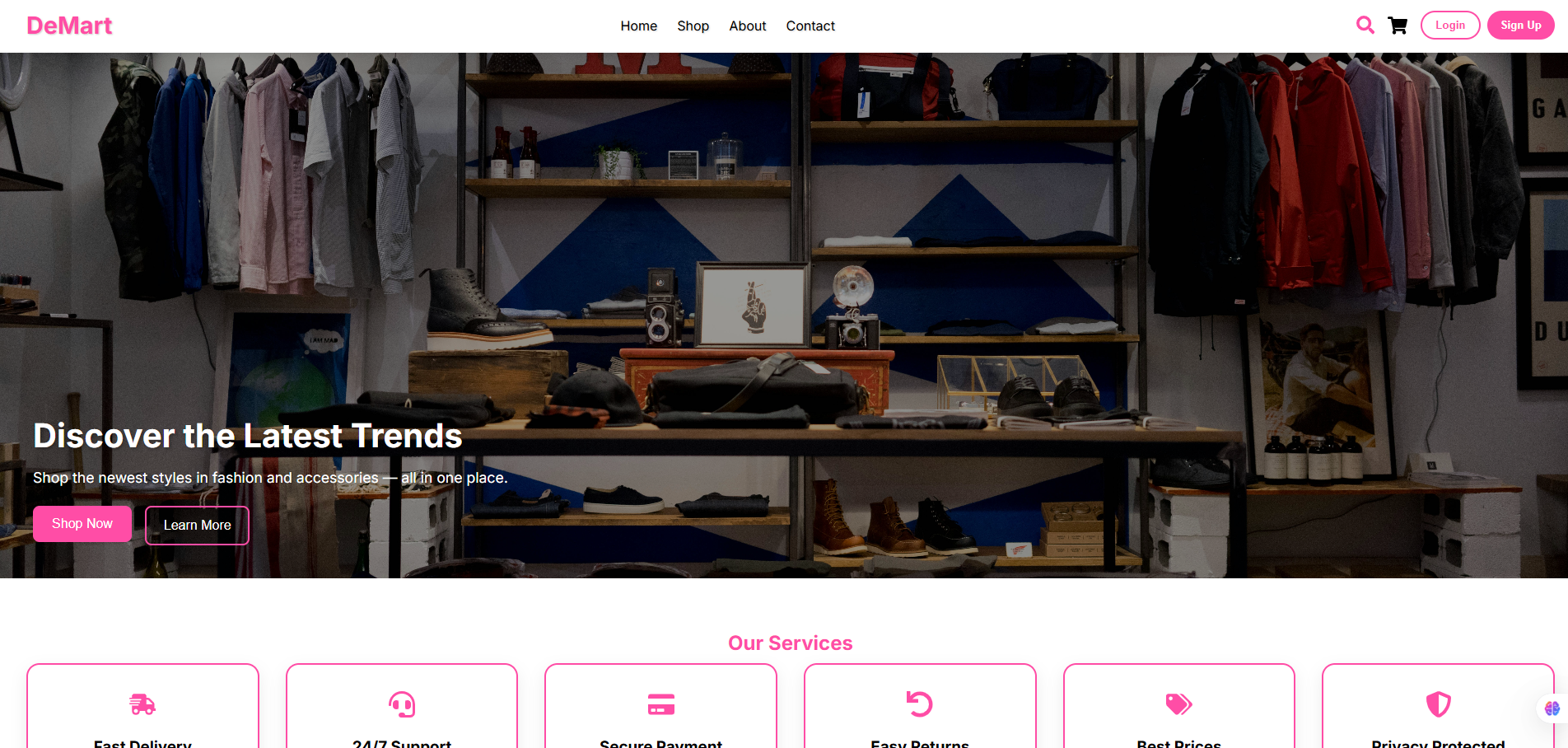 E-commerce website screenshot